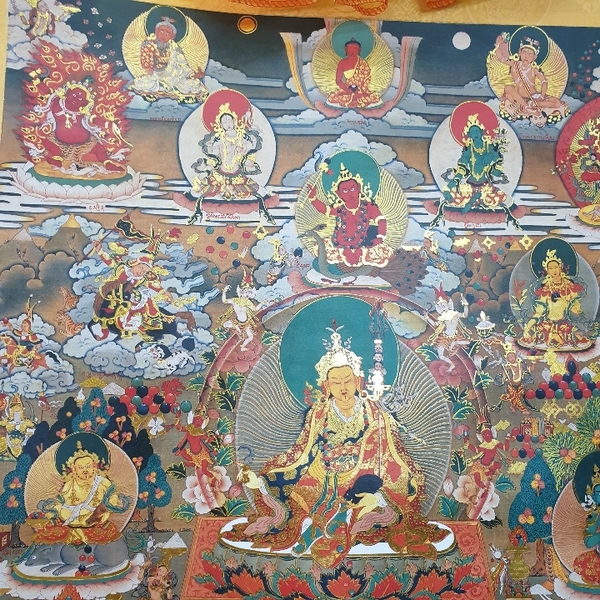 Tranh Thangka Hoàng Thần Tài Liên Sư_120x80cm